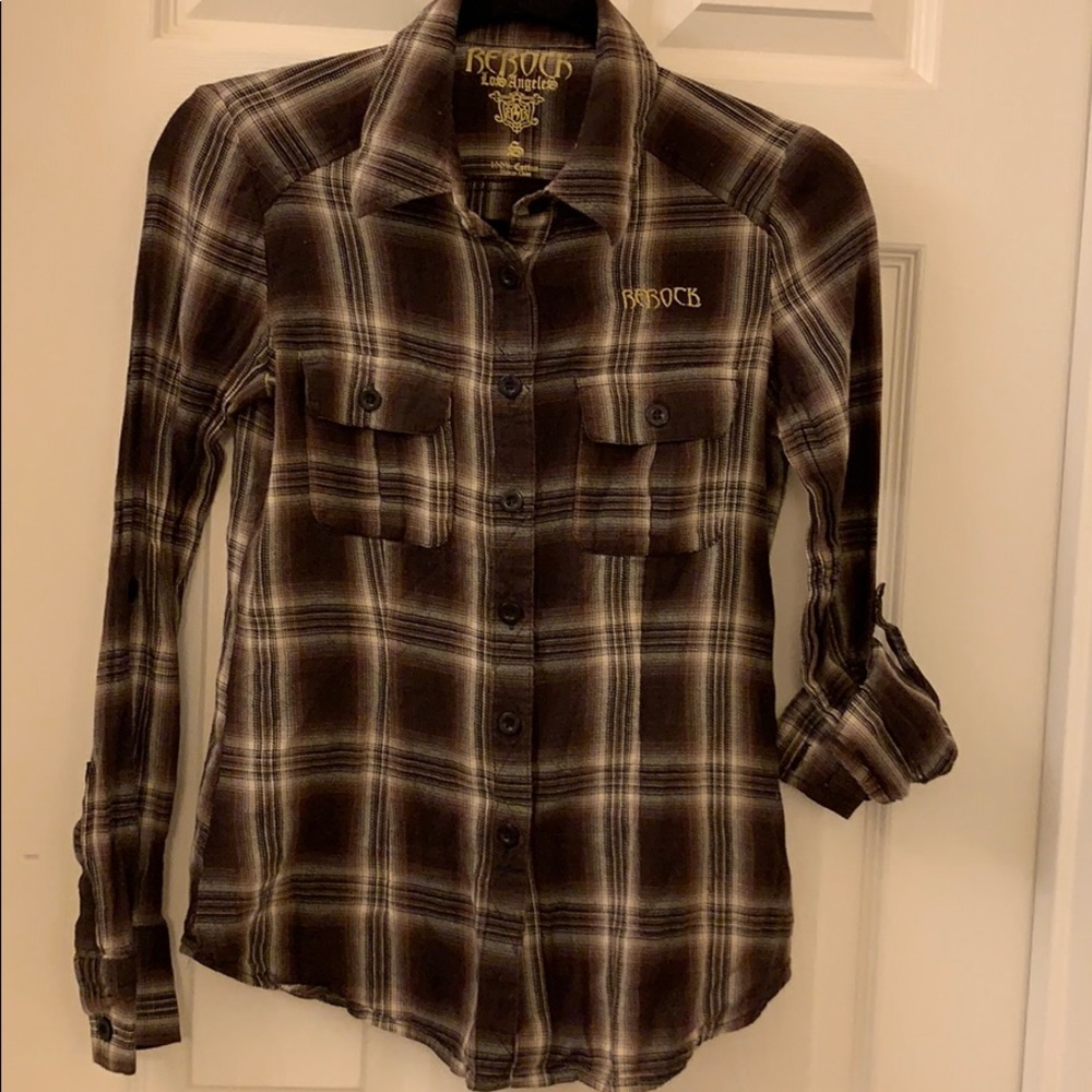 ReRock Plaid (brown) shirt size: small